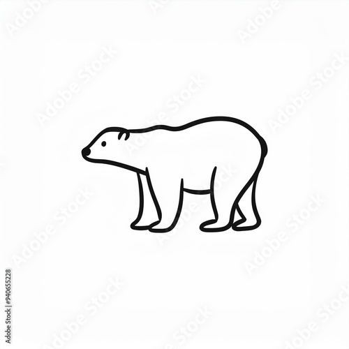 polar bear black icon isolated on white