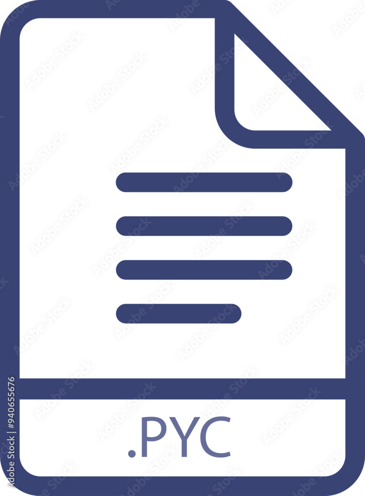 PYC File minimal icon with symbol PYC File minimal icon with symbol
