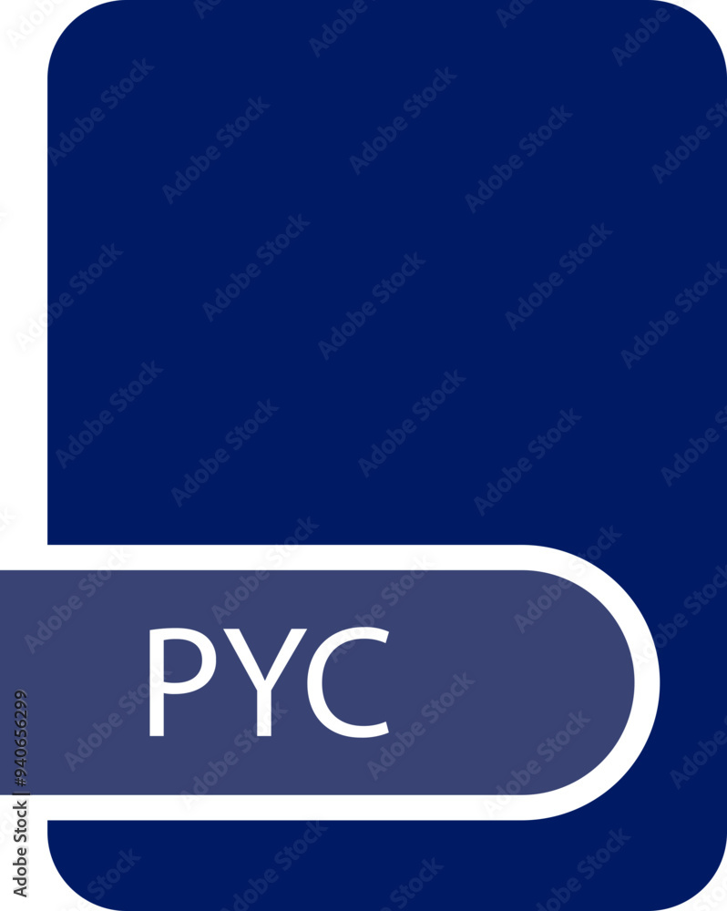 PYC File format icon black outline and light color PYC File format icon black outline and light color