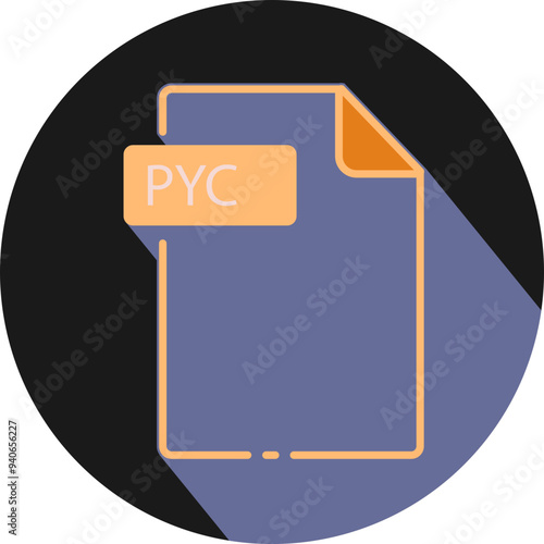 PYC File fomat minimal icon with circle outside photo