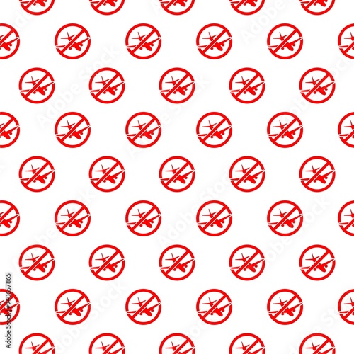 No aircraft flight icon isolated seamless pattern on white background