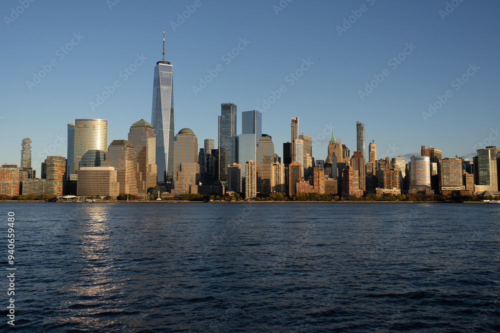 Manhattan's skyline, New York, United States. Panorama view of New York city skyline in Midtown Manhattan. USA, NYC, NY, Manhattan. American big city. Lower Manhattan skyline. Manhattan's skyline, New York, United States. Panorama view of New York city skyline in Midtown Manhattan. USA, NYC, NY, Manhattan. American big city. Lower Manhattan skyline.