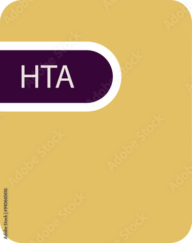 HTA File icon black fill and empty for symbol