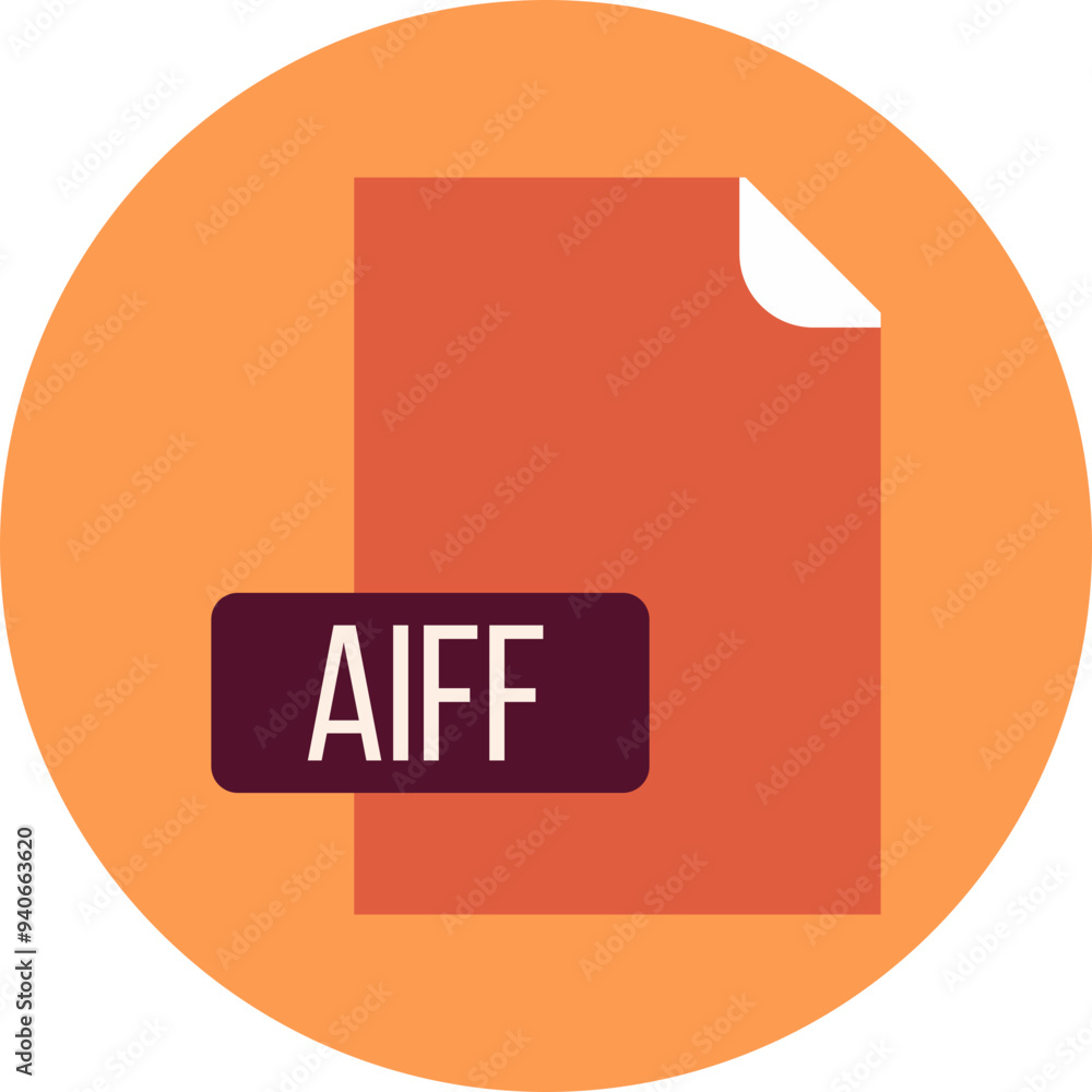 AIFF File format icon rounded circle BG AIFF File format icon rounded circle BG