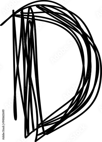 pen scribble doodle letter d