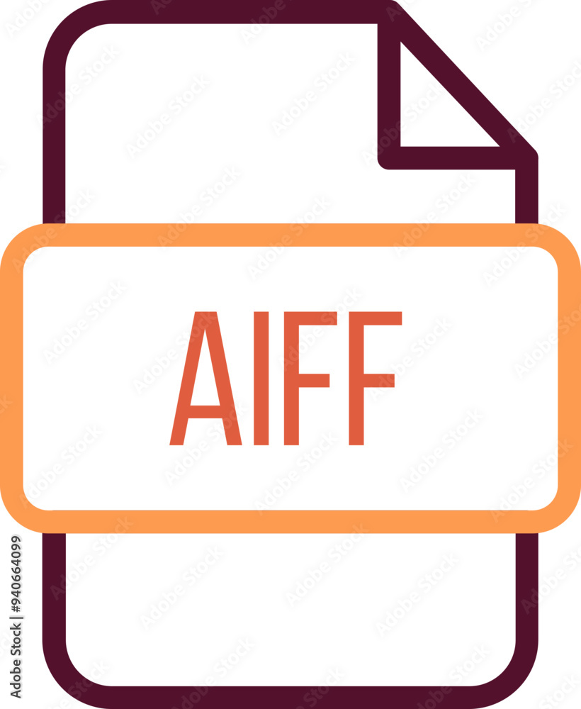 AIFF File icon with bold outline AIFF File icon with bold outline