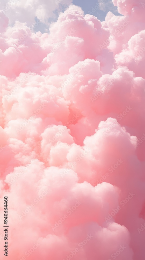 Pink pastel background with fluffy clouds. Pink pastel background with fluffy clouds.