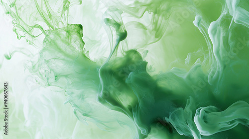 abstract lime green ink storm artwork, abstract illustration of ink flowing in the smoky quartz water, creating an abstract design with fluid shapes and splashes of color