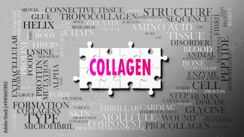 Tableau sur toile Collagen as a complex subject, related to important topics