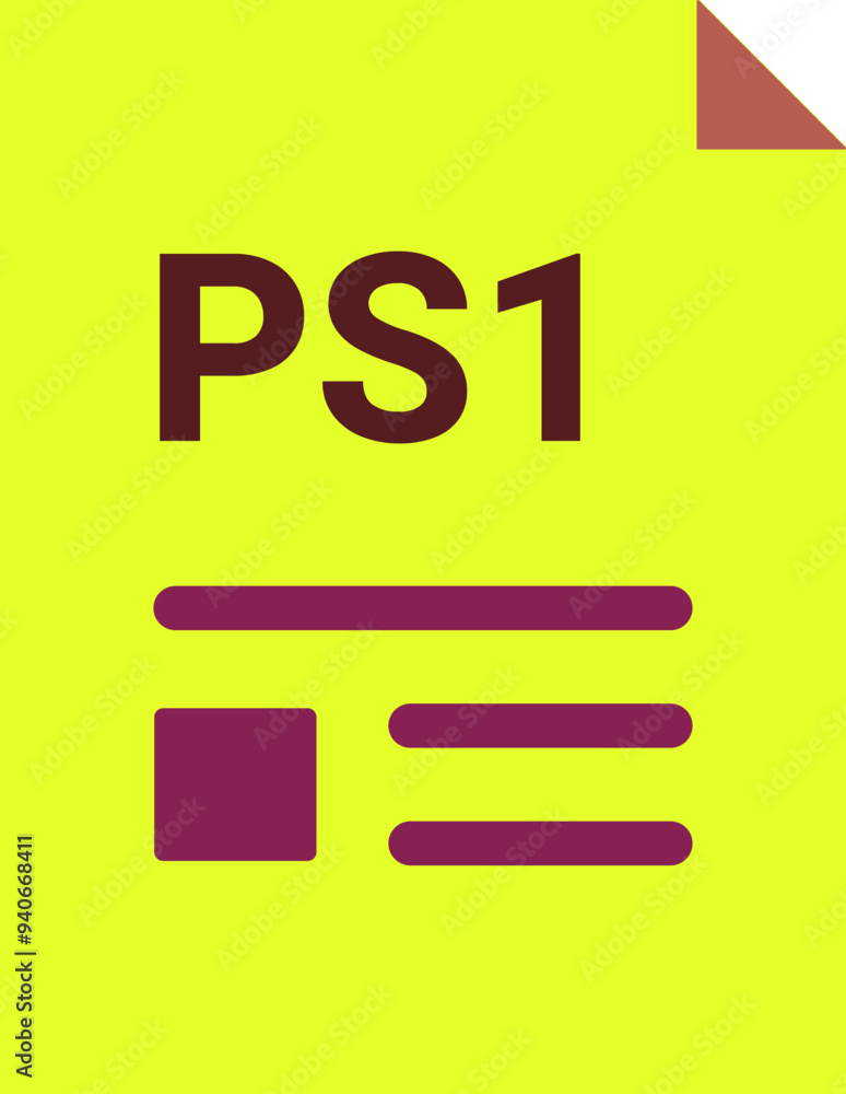 PS1 with deep and minimal colors and folded icon PS1 with deep and minimal colors and folded icon