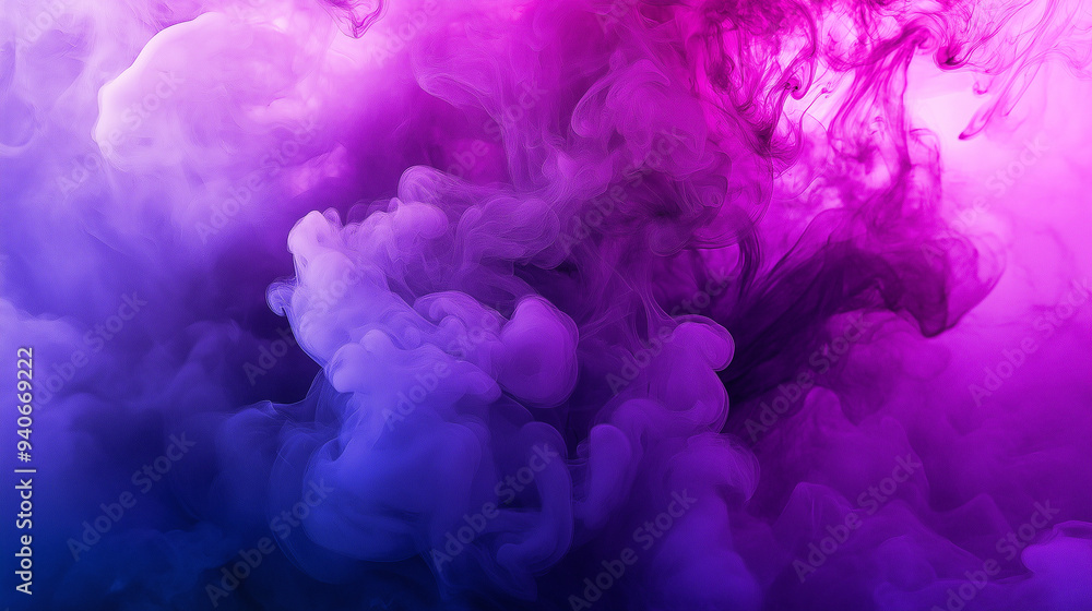 Fototapeta premium abstract magenta and violet ink storm artwork, abstract illustration of ink flowing in the water, creating an abstract design with fluid shapes and splashes of color