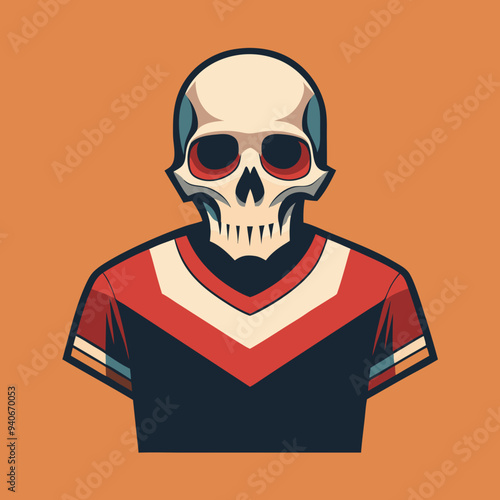 vintage skull t-shirt graphics trendy design  vector illustration 