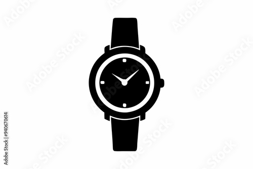 hand watch vector isolated on white