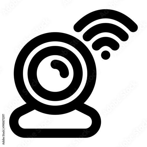 ip camera, wifi camera, wireless camera, smart camera, cctv, smart home, internet of things, iot outline icon