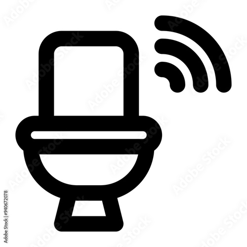 smart toilet, smart home, home automation, internet of things, iot, smart, toilet, closet outline icon