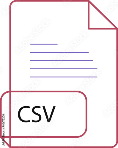 CSV File extension icobn crisp corners thick outline