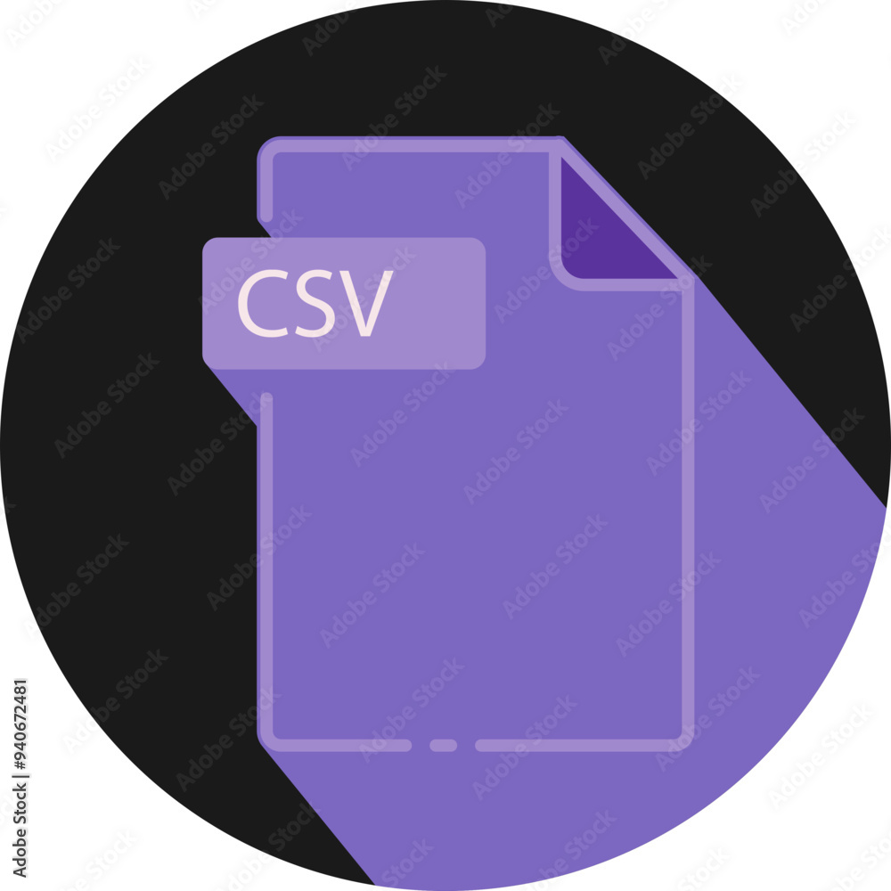CSV File fomat minimal icon with circle outside CSV File fomat minimal icon with circle outside