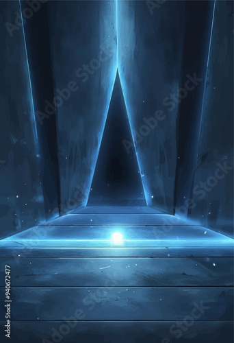 Illuminated Pathway Leading to a Bright Light