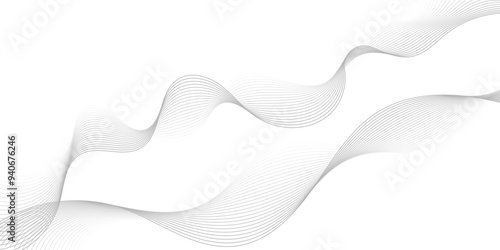 Abstract gray wave dynamic curve lines background. Energy technology concept modern backdrop design for business, presentation, banner.