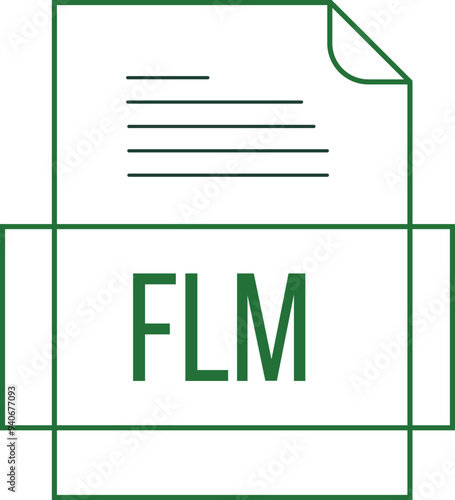 FLM File icon crisp thick outline sharp corners