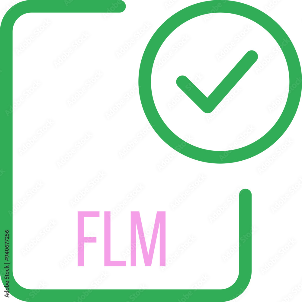 FLM File icon with checked mark FLM File icon with checked mark