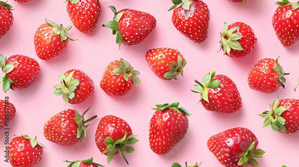 Strawberries on pink background Strawberries on pink background