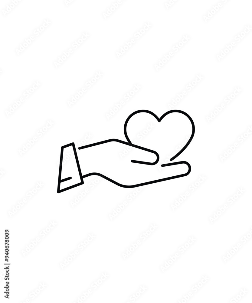hand holding heart icon, vector best line icon. hand holding heart icon, vector best line icon.
