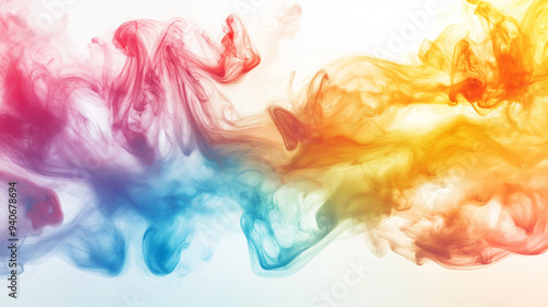 abstract white ink storm artwork, abstract illustration of ink flowing in the water, creating an abstract design with fluid shapes and splashes of color