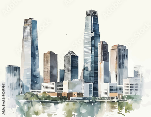Skyscrapers and River View