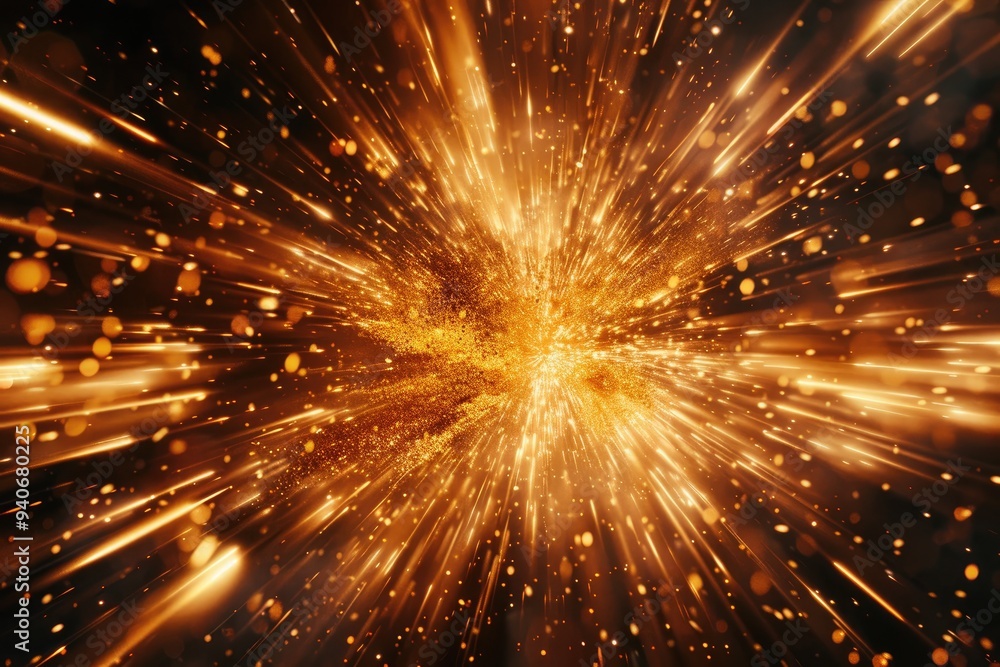 golden sparkle burst energy sparke glitter background design