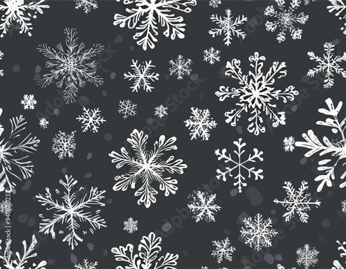 Snowflake Pattern Black and White