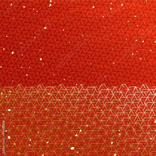 手描き風質感の日本の伝統模様のベクターイラスト背景