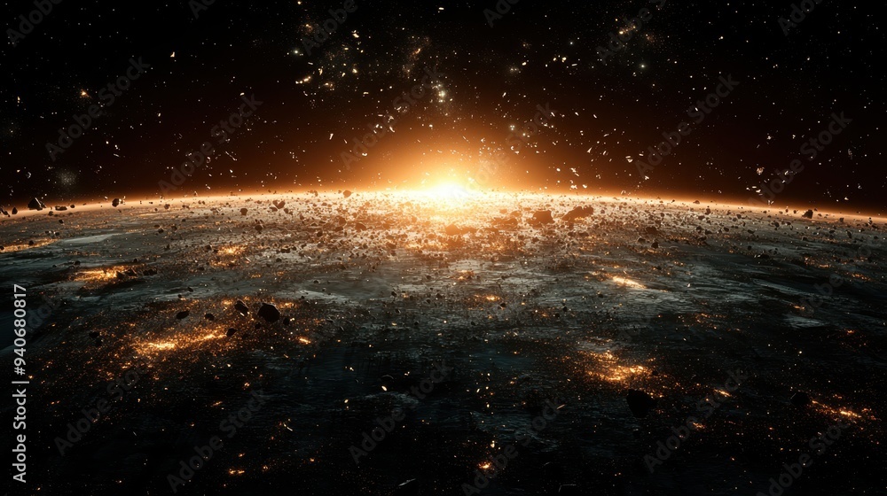 Intergalactic Debris Dance: Orbiting Fragments around Alien World with Glimmering Reflections Intergalactic Debris Dance: Orbiting Fragments around Alien World with Glimmering Reflections