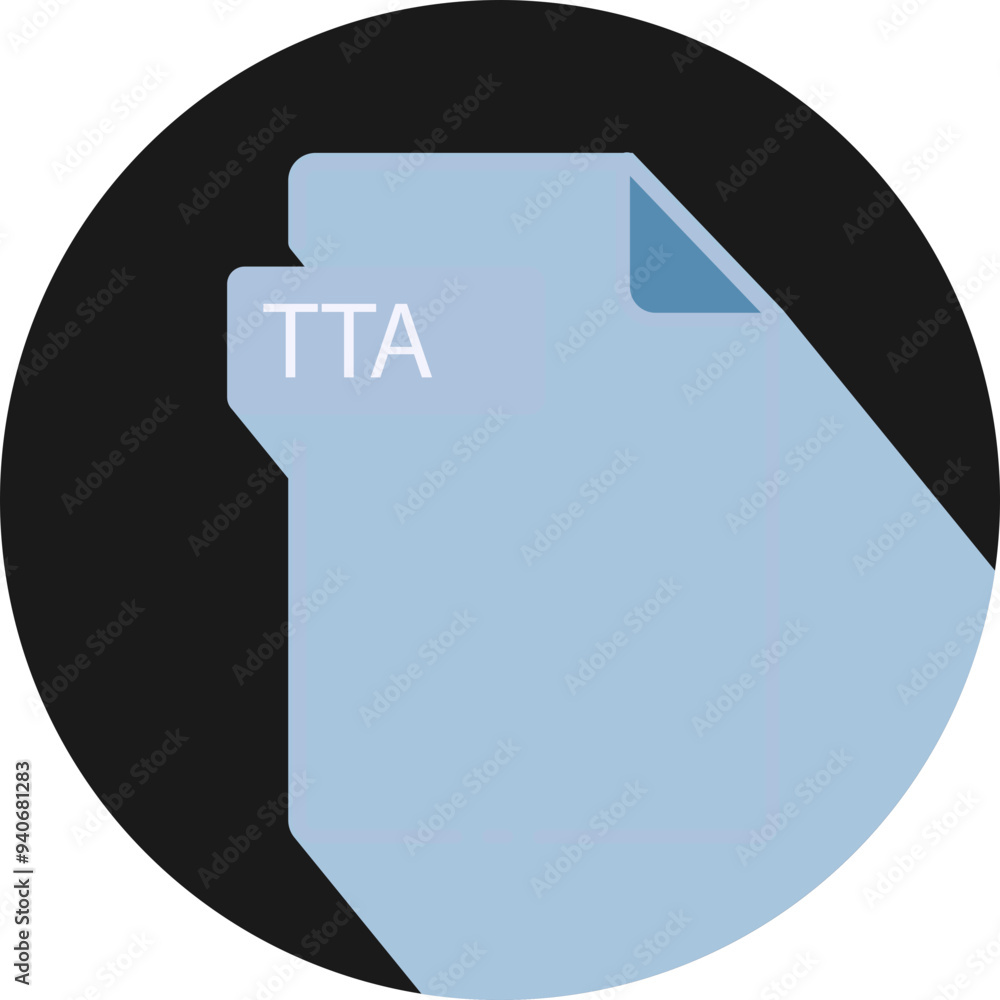 TTA File fomat minimal icon with circle outside TTA File fomat minimal icon with circle outside