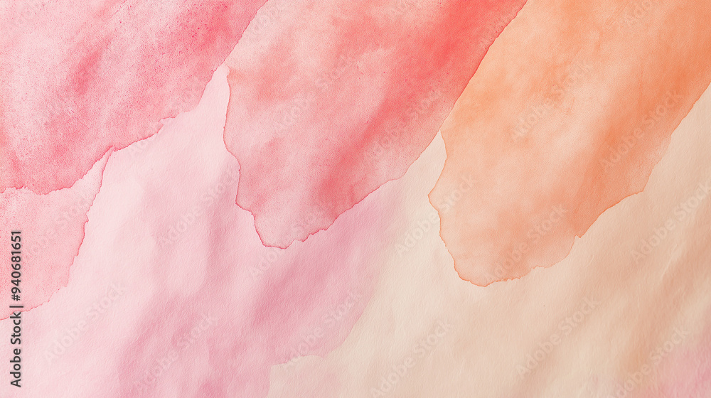 Fototapeta premium elegant peach, apricot, and melon watercolor gradient on textured paper