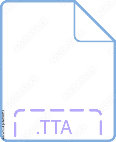 TTA File icon deep rounded outline