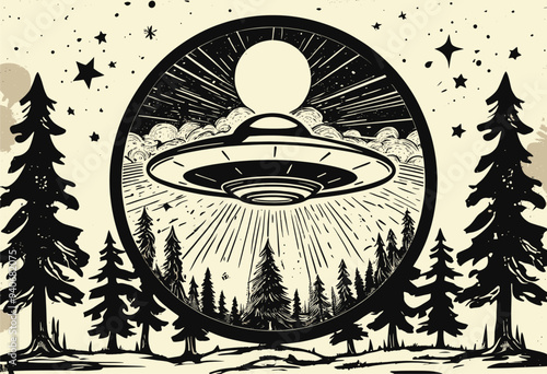 UFO Sighting in a Forest