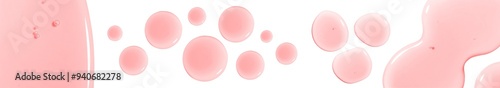 banner round drops of serum gel texture cosmetic products on a transparent background top view