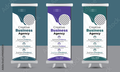 Professional Business Roll-Up Banner vector template
