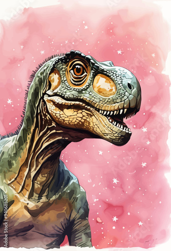 Vibrant Velociraptor: A Prehistoric Portrait