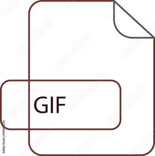 GIF File extension icon RAW thicker outline photo