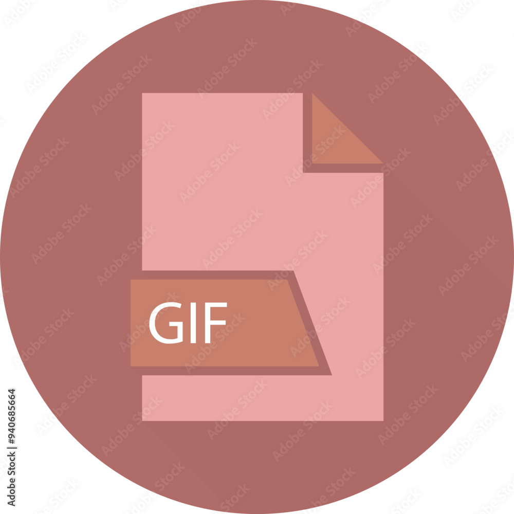 GIF File format icon space in shapes and circular shape outside GIF File format icon space in shapes and circular shape outside