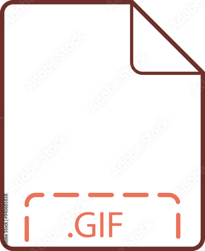 GIF File icon deep rounded outline photo