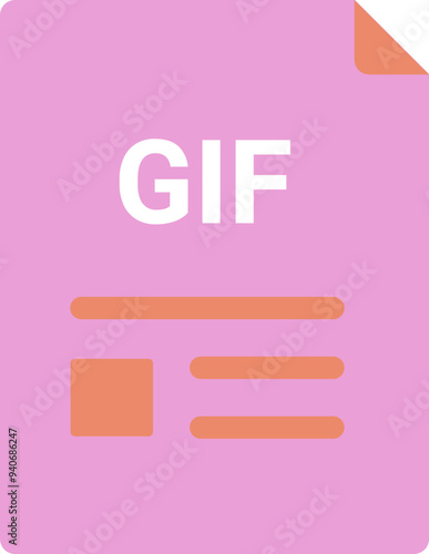 GIF file icon with symbols photo