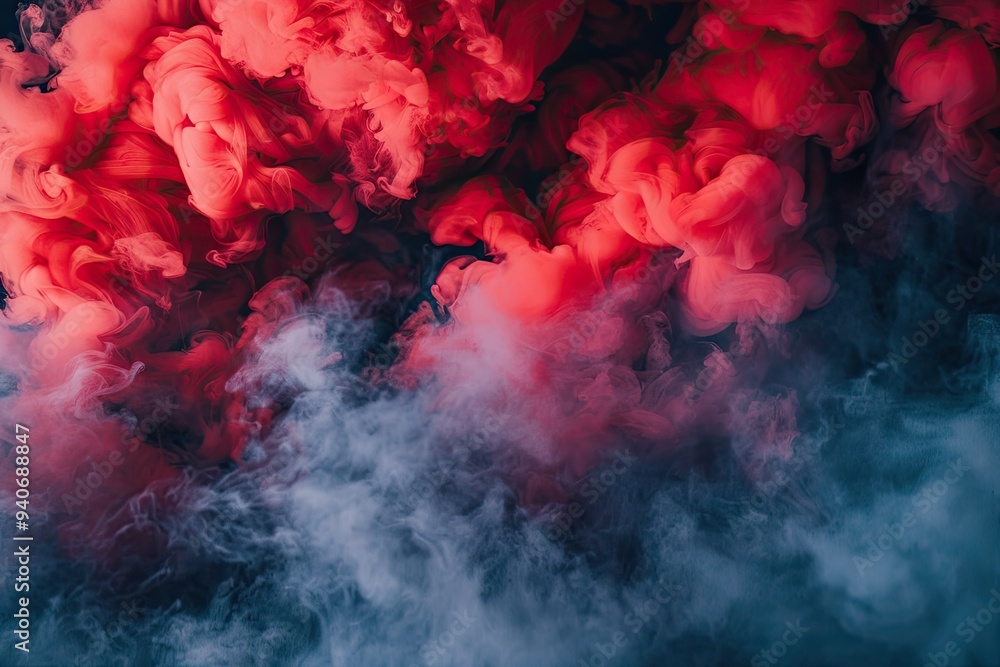 Red smoke over black studio background Red smoke over black studio background