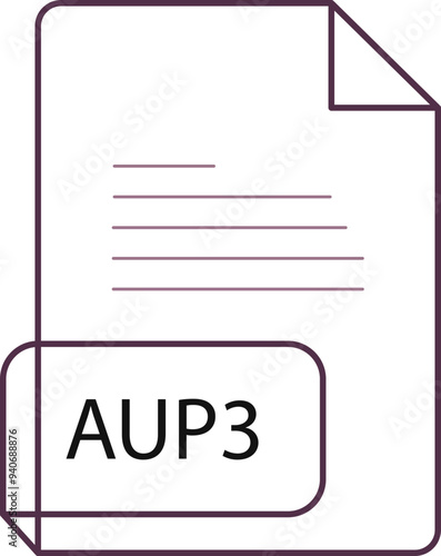 AUP3 File extension icon black color crisp corners circular shape