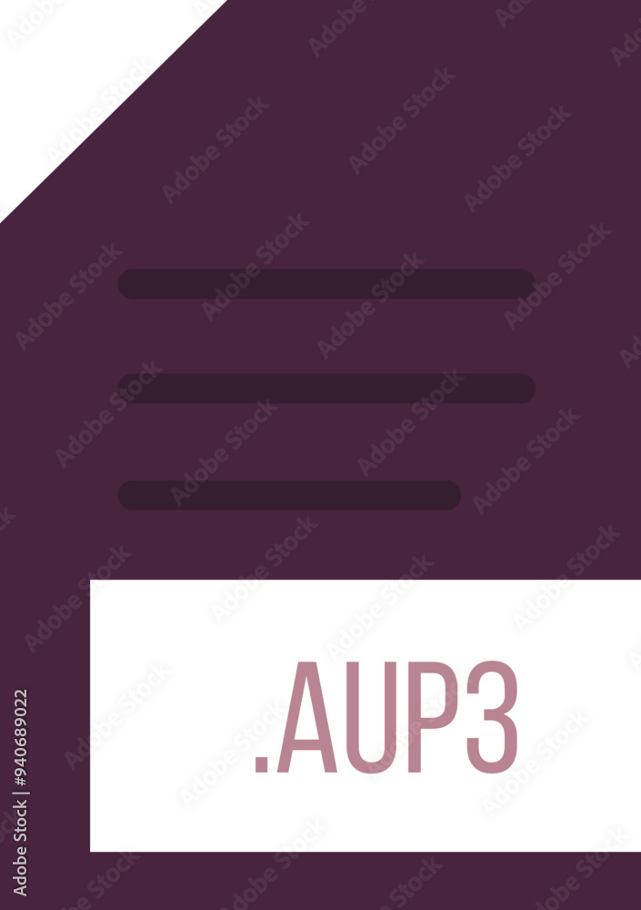 AUP3 File extension icon minimal colro fill AUP3 File extension icon minimal colro fill