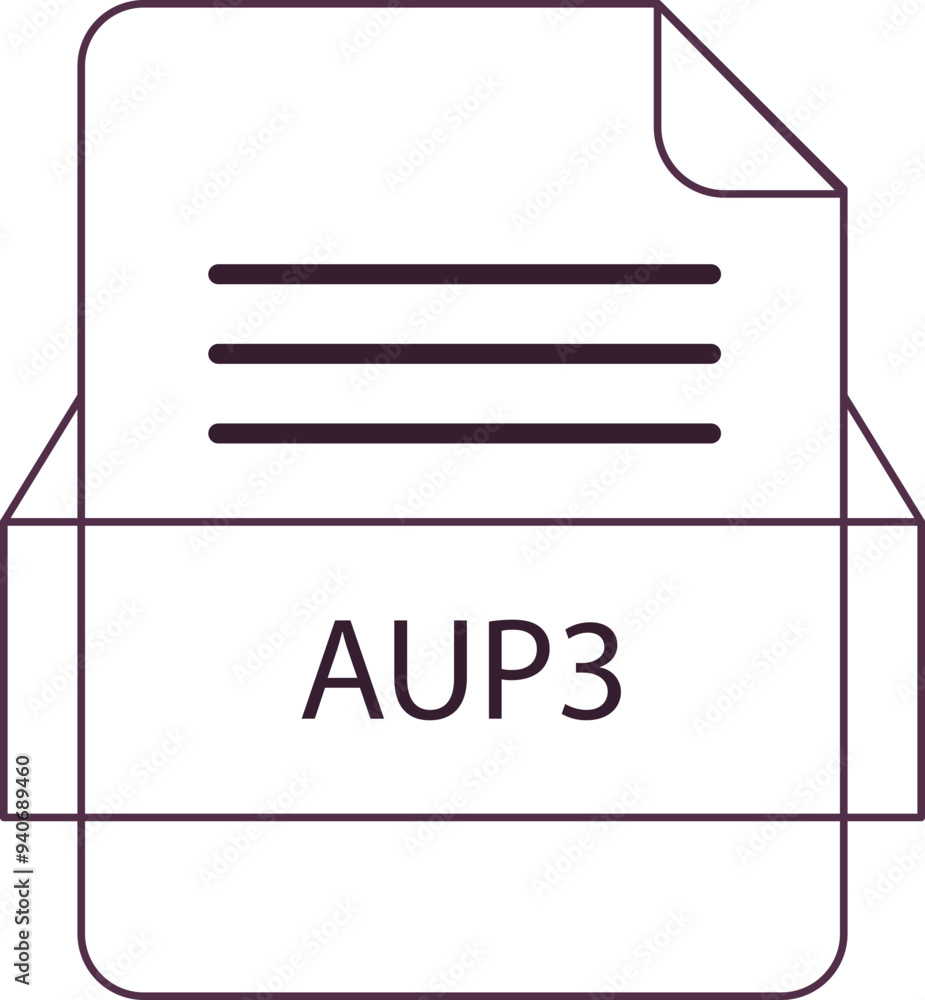 AUP3 File icon black outline AUP3 File icon black outline
