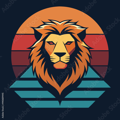  Lion head illustration for T-shirt design 