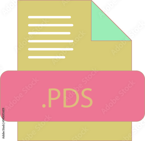 PDS File extension icon fill and bebes writting photo